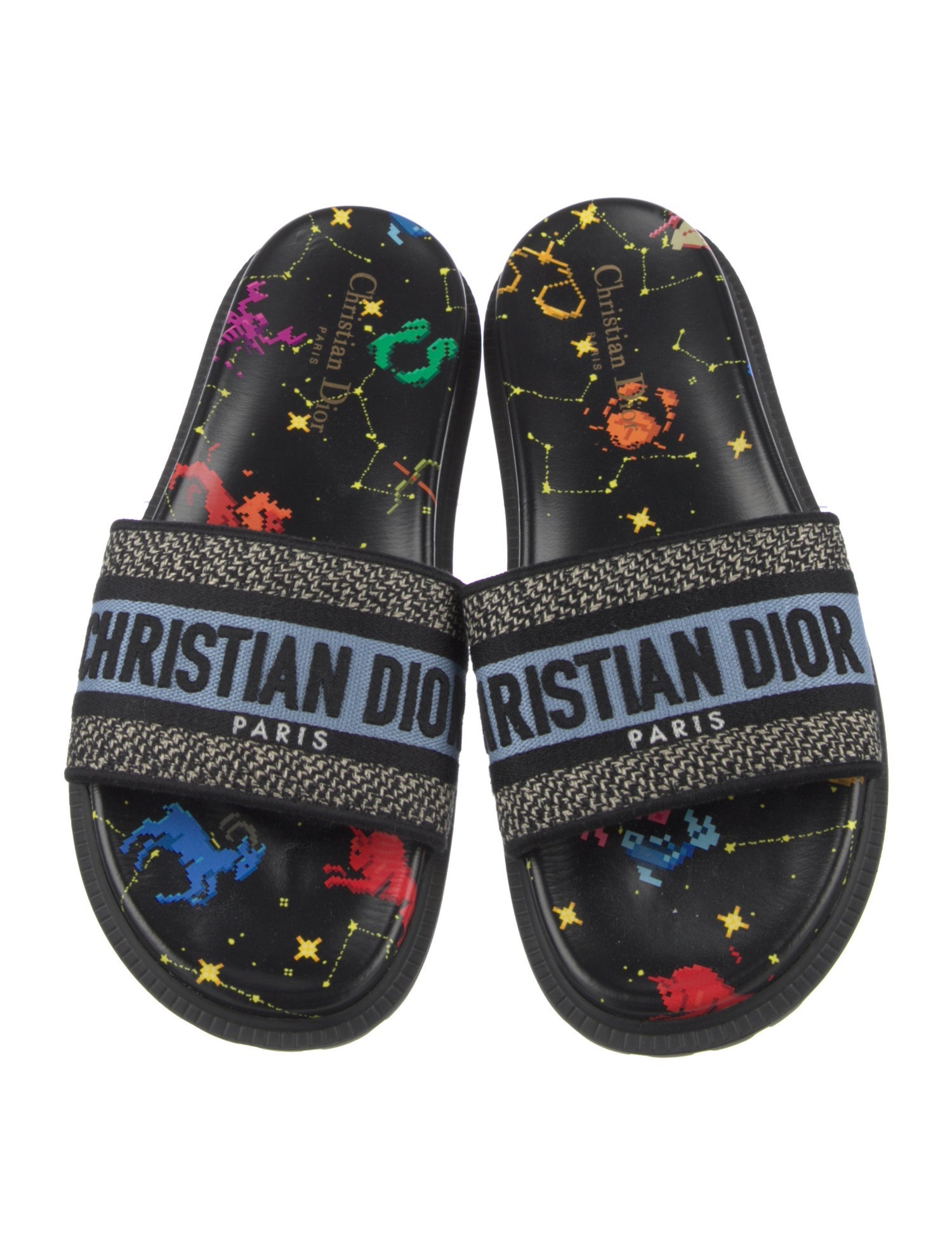 Christian Dior Canvas Striped Slides